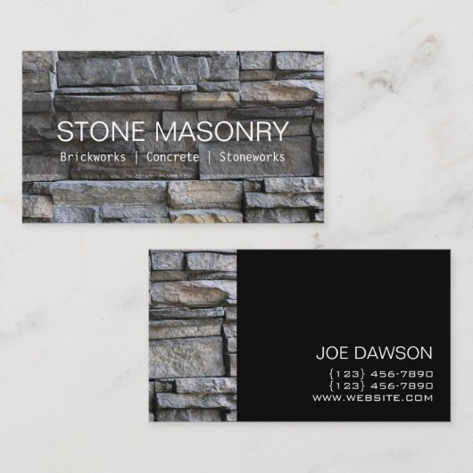 Maçonnerie professionnelle en pierre Design Carte  (Devant / Derrière)