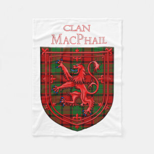 MacPhail Tartan Scottish Plaid Lion Rampant Fleece Deken
