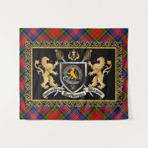 MacPherson Clan Badge & Motto w/Lions Tapestry Wandkleed