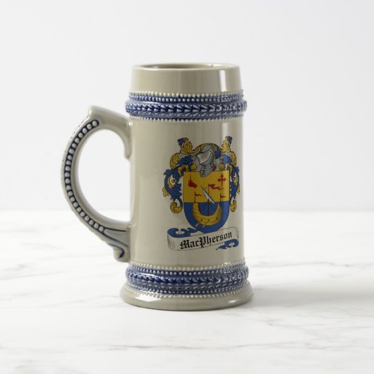MacPherson Coat of Arms Stein - Family Crest Bierpul (Links)