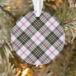 Macpherson Dress Witte en Rode Highland Plaid Ornament