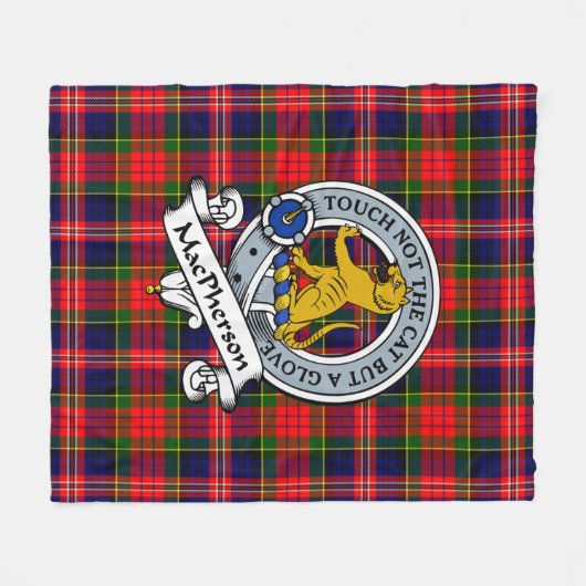 MacPherson Modern Clan Badge Tartan Pset Fleece Deken (Voorkant (Horizontaal))