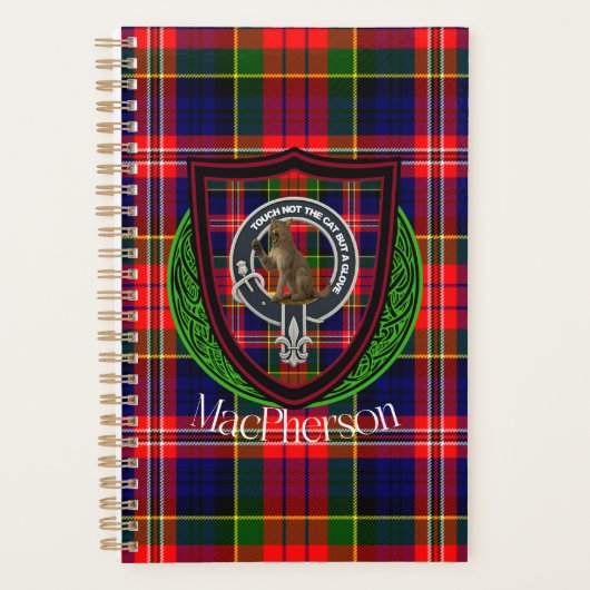 MacPherson Scottish Clan Tartan & Crest (Devant)