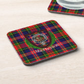 MacPherson Scottish Clan Tartan & Crest Bier Onderzetter (Linkerzijde)