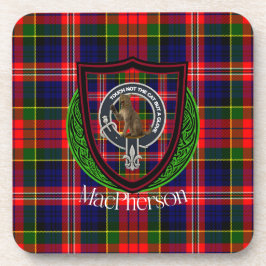 MacPherson Scottish Clan Tartan & Crest Bier Onderzetter