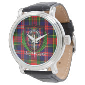 MacPherson Scottish Clan Tartan & Crest Horloge (Gekanteld)
