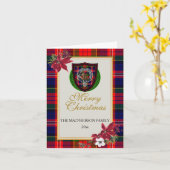 MacPherson Scottish Clan Tartan & Crest Kaart (Gele Bloem)