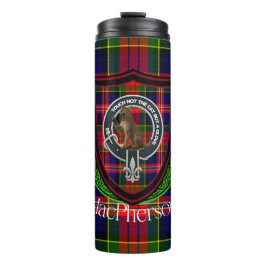 MacPherson Scottish Clan Tartan & Crest Thermosbeker