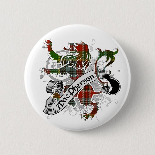 MacPherson Tartan Lion Ronde Button 5,7 Cm (Voorkant)