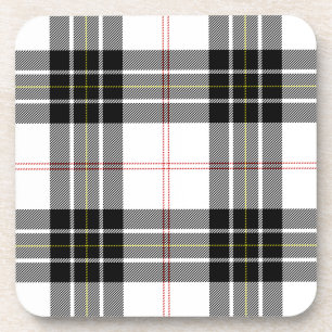 MacPherson tartan zwarte witte vlecht Drankjes Onderzetter