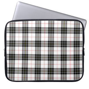 MacPherson tartan zwarte witte vlecht Laptop Sleeve
