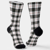 MacPherson tartan zwarte witte vlecht Sokken (Gebogen)