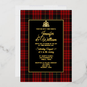 MacQueen Clan Tartan Pset Wedding Folie Uitnodiging