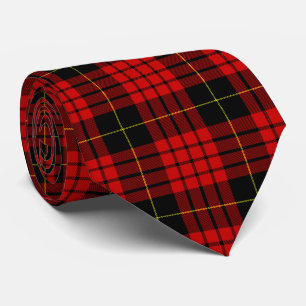 MacQueen Tartan Red en Black Pset Stropdas
