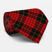 MacQueen Tartan Red en Black Pset Stropdas (Opgerold)
