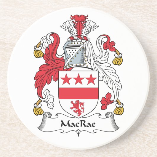MacRae Family Crest Zandsteen Onderzetter (Voorkant)