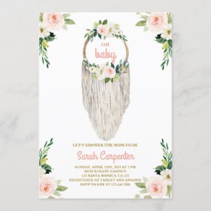 Macrame baby shower-uitnodiging kaart