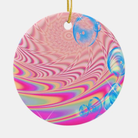 MACRAME'- kleurrijk Abstract Afbeelding van fracta Keramisch Ornament (Voorkant)