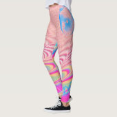 MACRAME'- kleurrijk Abstract Afbeelding van fracta Leggings (Links)