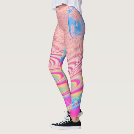 MACRAME'- kleurrijk Abstract Afbeelding van fracta Leggings (Links)