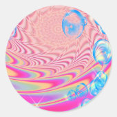 MACRAME'- kleurrijk Abstract Afbeelding van fracta Ronde Sticker (Voorkant)