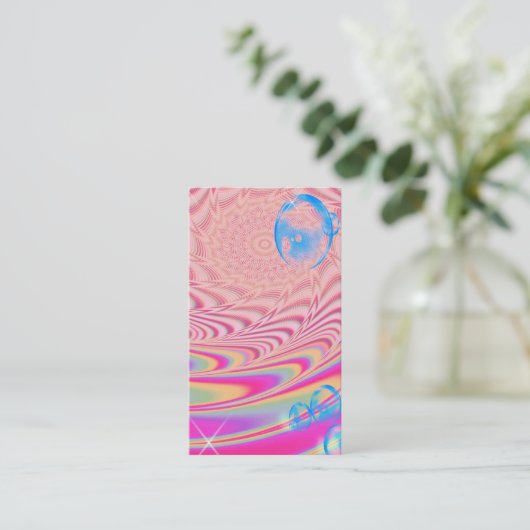 MACRAME'- kleurrijk Abstract Afbeelding van fracta Visitekaartje (Staand voorkant)