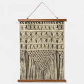 Macramé-look - blauw paars&sepia Hangend Wandkleed (Voorkant)