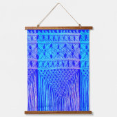 Macramé-look - blauw paars&sepia Hangend Wandkleed (Voorkant 2)