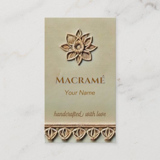 Macramé look - Carte de visite beige (Devant)