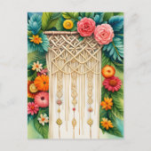 Macrame met bloemen, Postcrossing Briefkaart (Voorkant)
