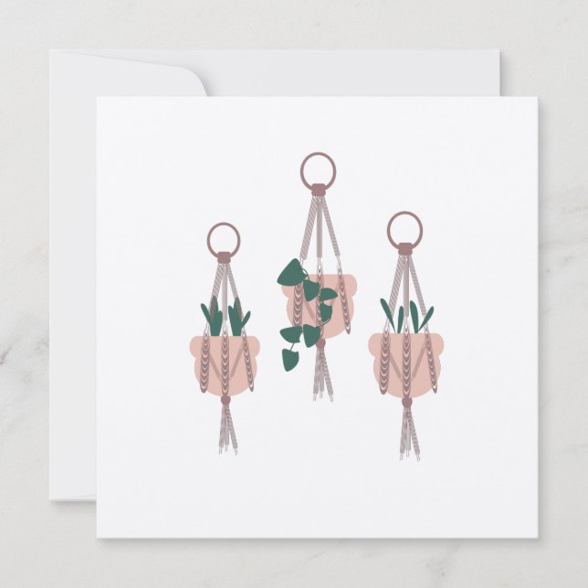 Macrame Planthanger Planter Potten Illustratie (Voorkant)