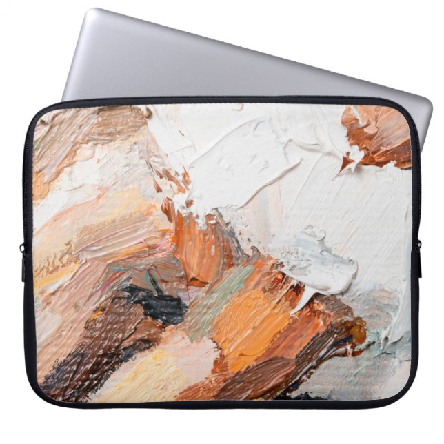Macro. Abstracte kunst. Expressieve pasteiolie met Laptop Sleeve (Voorkant)