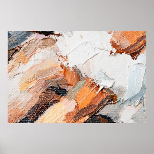 Macro. Abstracte kunst. Expressieve pasteiolie met Poster (Voorkant)