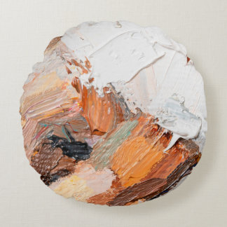 Macro. Abstracte kunst. Expressieve pasteiolie met Rond Kussen