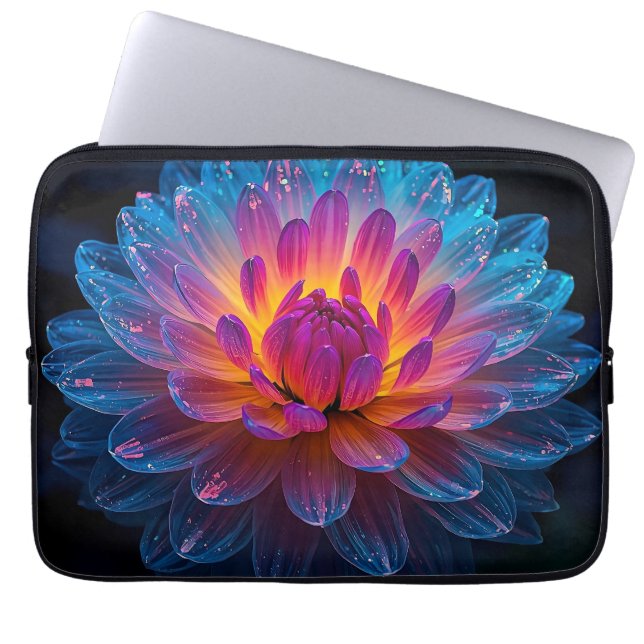 Macro Aurora Bloom 13 inch Laptop Sleeve (Voorkant)