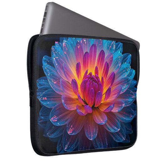 Macro Aurora Bloom 15 inch Electronics Bag Laptop Sleeve (Voorkant Rechts)