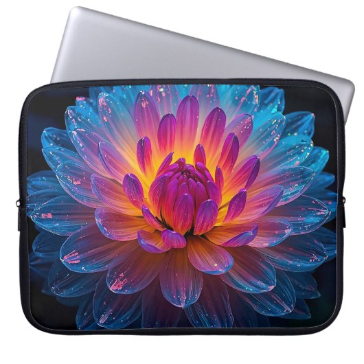 Macro Aurora Bloom 15 inch Electronics Bag Laptop Sleeve (Voorkant)