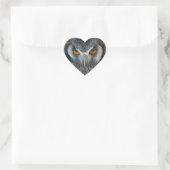 Macro Black en White Owl Hart Sticker (Tas)