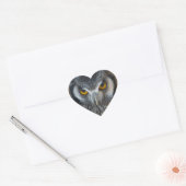 Macro Black en White Owl Hart Sticker (Envelop)