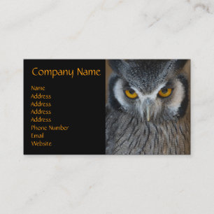 Macro Black en White Owl Visitekaartje