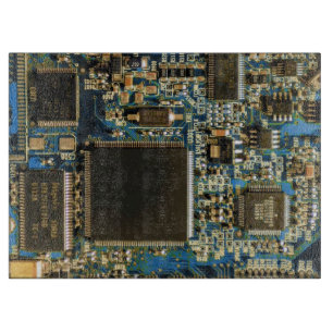 Macro Blau Circuitbord PCB Foto Snijplank