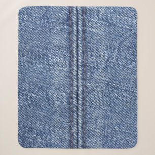 Macro Blue Denim, close-up textuur. Sherpa Deken