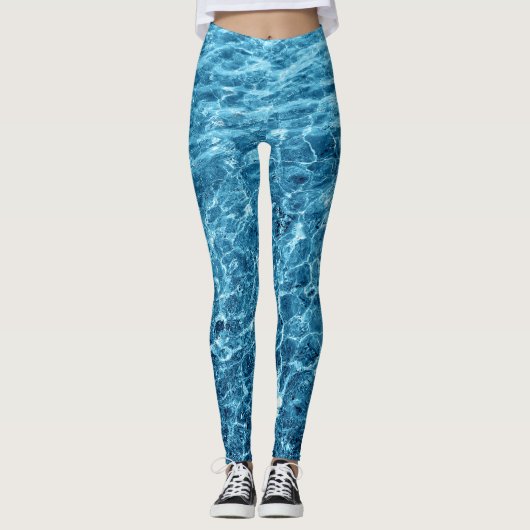 Macro Bubbling Blue Zee Foto Leggings (Voorkant)
