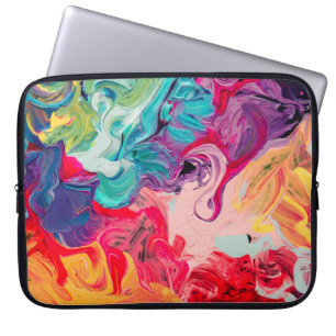 macro close-up van verschillende verf van de kleur laptop sleeve