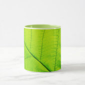 Macro feuille verte Mug (Centre)