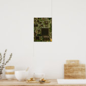 Macro groene printplaat | PCB foto Poster (Keuken)