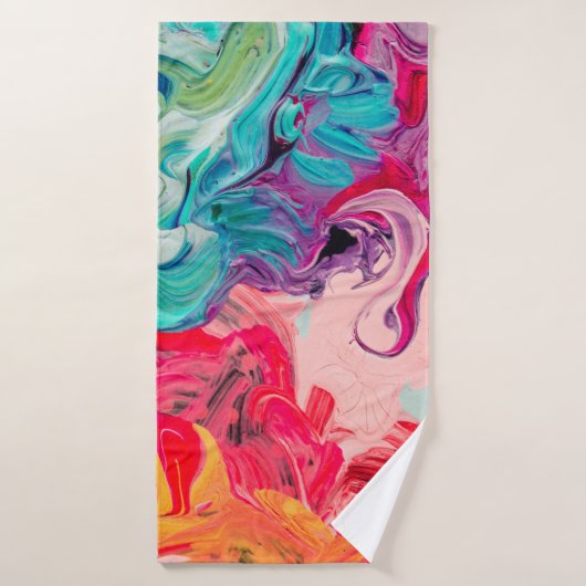 macro gros plan de différentes couleurs de peintur (Serviette de bain)