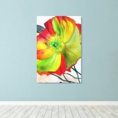 Macro-oranje waterverf canvas afdruk (Insitu (Houten vloer))