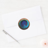 Macro Peacock Feather Rich Blugraphic Ronde Sticker (Envelop)