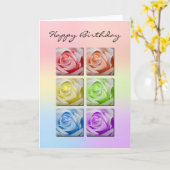 Macro Rainbow Rose carte d'anniversaire (Fleur jaune)